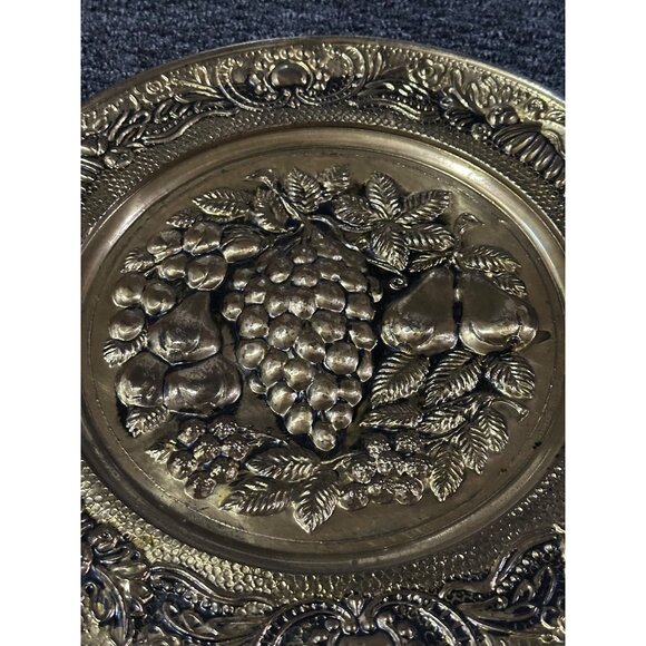 Luxurious Gold Charger Plates Set of 2 Antique Design 14" Dinnerware Table Decor - Picture 6 of 11